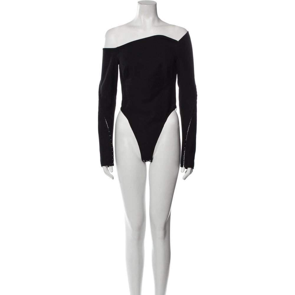 Anna October Therese Off Shoulder Black Bodysuit Size M US 6 Designer Top Blouse